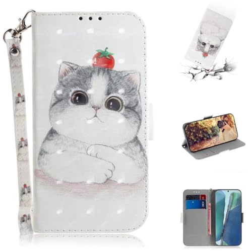 Handyhülle Kompatibel mit iPhone 16 Hülle Flip Lederhülle, iPhone 16 Handyhülle Book Case PU Leder Tasche Case und Magnet Kartenfach Schutzhülle für iPhone 16 Süße Katze