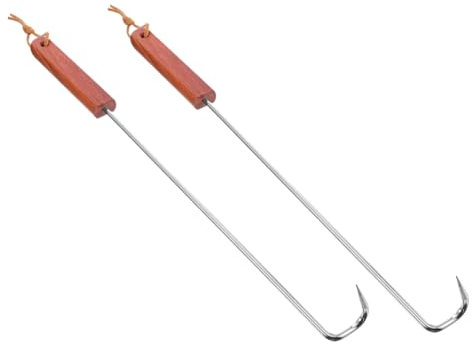 Ciieeo 2pièces Fourchettes Acier Inoxydable Pour Barbecue Fourchette à Viande Portable Légère Et Antidérapante Pour Griller Steaks Agneau Brochettes Camping Et Jardin