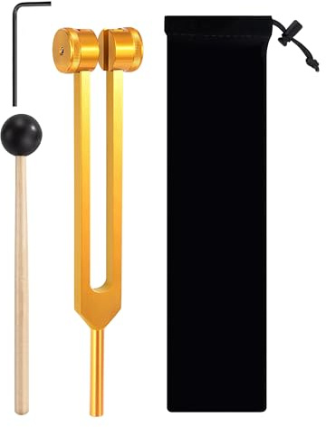 ShanBye Stimmgabel Set,128Hz Medizinische Stimmgabel aus Aluminiumlegierung Professionelles Set für Frequenztherapie Neurologie Klangtherapie mit Silikonhammer Präzisionswerkzeug Samtbeutel