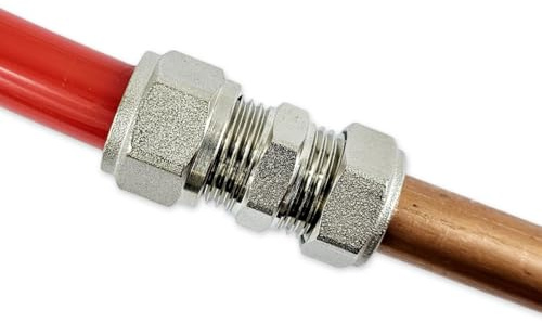 Adaptateur réducteur pour chauffage par le sol Evoh tuyau et tuyau multicouche Pert-Al Pert et Pex, réduction du couplage plastique au tuyau en cuivre (16 mm Evoh x 15 mm cuivre)