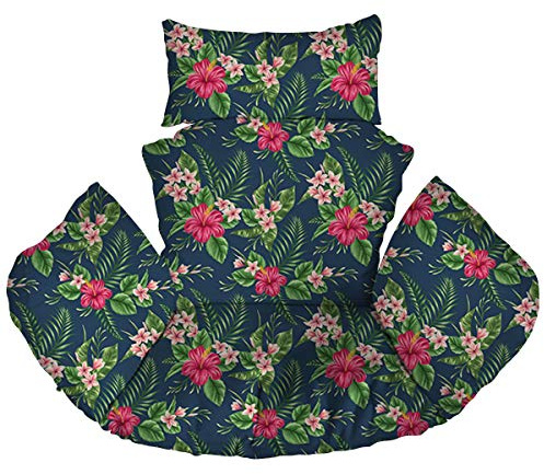 Ferocity Suspendu Hamac Chaise Coussins XXL, Imperméable Siège de Chaise Rembourrage pour Patio Jardin, Balançoire Panier Suspendu Coussin de Siege, Palm Flowers [114]