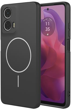 BORYA Silicona Magnético Funda para Motorola Moto G73 5G, Ultradelgado Antigolpes Carcasa, Suave Sedoso Premium TPU Sencillo Estuche, Forro Microfibra Caso. Negro