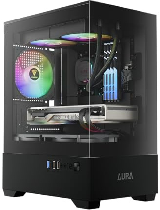 PC Gaming AURA - I5 14400F (10 Core 16 Threads 4,70 Ghz) - Raffreddamento a liquido 240 mm - RTX 5060 da 8GB - SSD M.2 NVMe 1 TB - Ram 32GB 3200 Mhz - Windows 11 Pro - Wifi - PC Desktop Computer