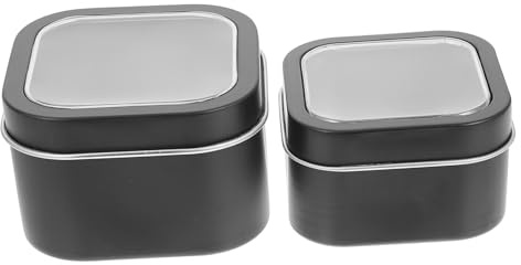 CHILDWEET 2 pièces Boîte Métallique Carrée Vintage avec Couvercle Lot de Boîtes Étain pour Bougies Bijoux et Rangement Objets Petits Pratique et Légère pour DIY Voyage et Création