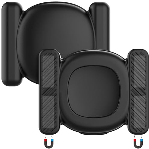 DDJ 2 Pack Magnetic Holder for Life360 Tile Sticker (2024), Silicone Protective Case for Tile Sticker Tracker, Dual Mount with Magnetic & 3M Adhesive, Anti-Scratch Cover, Easy Installation, Black