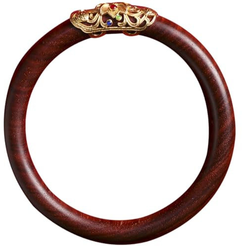 Veemoon Brazalete de Madera Vintage Redondo Estilo Étnico para Mujer en Aniversarios y Días Obsequios