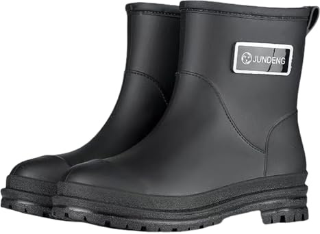 Generisch Stivaletti estivi da donna leggeri: stivali in gomma da donna, colorati, senza lacci, impermeabili, da giardino, con suola antiscivolo, per giorni di pioggia, giardino e cucina, Nero , 37 EU