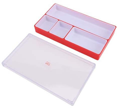 Yanmis Aufbewahrungsbox für Uhrenteile, 4 Fächer, Organizer-Koffer für Uhrmacher-Reparaturwerkzeuge, Langlebiges Kunststoff-Design