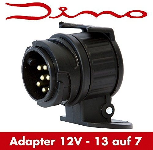 Dino KRAFTPAKET 130007 Anhänger Kurz Adapter Stecker Kurzadapter 13 auf 7 polig Steckdose für Kupplung AHK