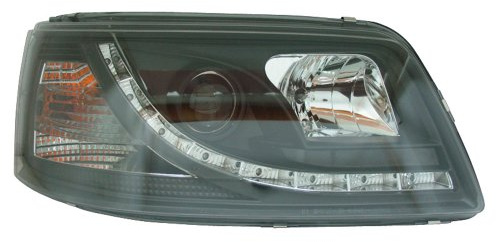 AutoStyle Satz Scheinwerfer TFL-Look passgenau | kompatibel mit Volkswagen T5 2003-2010 - Schwarz
