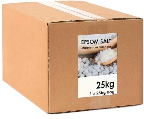 Epsom Salts 1 x 25kg Bag – Pure Magnesium Sulphate Mineral – Epsom Bath Salts for Health, Exfoliating, Feet and Muscle Soak - Additive Free Magnesium Salts for Bath