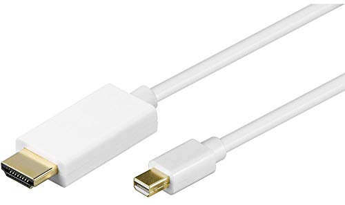 Goobay 1m Mini DisplayPort / HDMI Cable 1m Mini DisplayPort HDMI Blanco - Adaptadores de cable de vídeo (1 m, Mini DisplayPort, HDMI, Macho/Macho, Oro, Blanco)