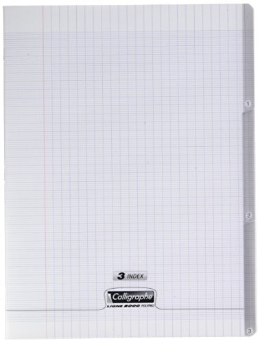 Calligraphe 18228C - Heft / Schulheft Calligraphe DIN A4+ 24x32 cm, 48 Blatt, französische Lineatur, mit 3 Register, 90g, Transparent, 1 Stück