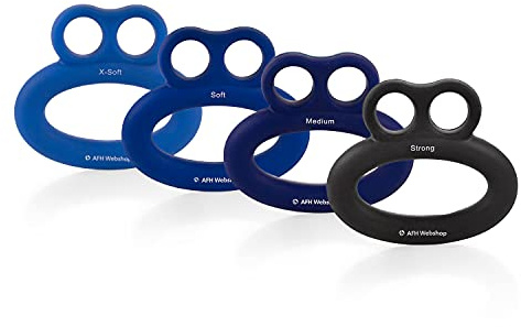 AFH Webshop 4er Spar Set | Silikon Handtrainer und Fingertrainer | Smiley | Premium QUALITÄT | 4 Verschiedene Widerstände