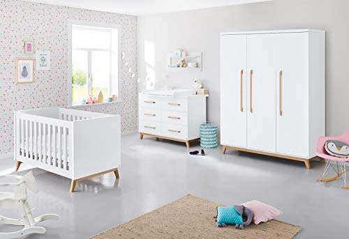Pinolino Babyzimmer komplett Set Riva extrabreit groß, weiß