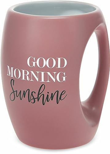 Pavilion Gift Company 10521 Pink Huggable Hand Warming 16 oz Coffee Cup Mug Good Morning Sunshine
