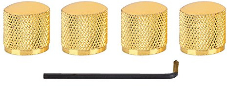 Vbestlife 4 Stücke Gutar Knob Volume Tone Control Ersatzteile für E-Gitarre Bass (Gold)