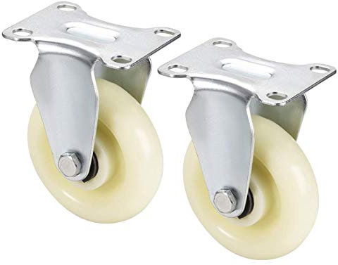 Rotella fissa con ruota da 3,75 pollici Dia Nylon Caster Top Plate 308lb Capacity, 2 pezzi