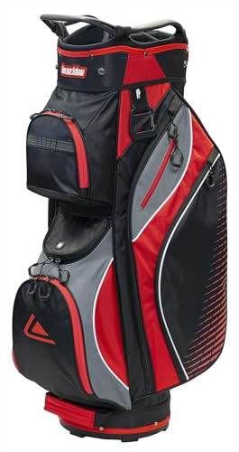 Longridge Deluxe Lite Bolsa para Carro de Golf con Divisor de 14 Posiciones, Rojo