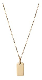 Laimons Damen-Halskette 45cm Platte Namensschild Gravurschmuck vergoldet aus Edelstahl