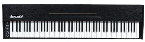 keymaXX Digital Piano 88 Tasten, Hammermechanik, anschlagdynamisch, gewichtet, Anfänger E-Piano schwarz mit Pedalen, Notenhalter und 128 Stimmen, SP-1