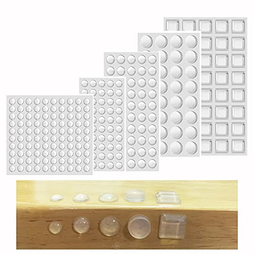 Transparente Pieds Adhésifs, 272 Pcs Butées de Protection en Caoutchouc, Patin Antidérapant Antibruit Idéales pour Meubles Amortisseurs Autoadhésifs Tampon pour Portes, Armoires, Clavier - 5 Taille