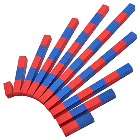 Baoblaze Mathematische Hilfe Montessori Numerical Rods Zählen von 1 bis 10 Sensorische Materialien für die Vorschule