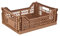 Ay-Kasa Caja plegable, estable, de plástico, apilable, color marrón midi (40 x 30 x 14 cm)