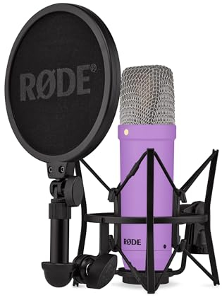 RØDE NT1 Série Signature - Microphone à condensateur avec Accessoires pour la Production Musicale, l'enregistrement Vocal, Le Streaming et Les podcasts (Violet)