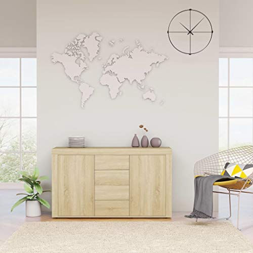 CKioict Buffetschrank modern Küchenschrank Vitrinenschrank Sideboard Sonoma-Eiche 120x36x69 cm Holzwerkstofffür Küche, Wohnzimmer, Esszimmer