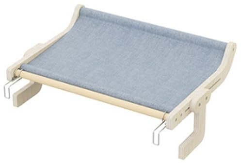 Cat Hammock for Windowsill - Cosy Lying Mat - Extra Large Cat Climbing Frame for the Bed - Hanging Cat Holder - Windowsill Lounger with 20 kg Load Capacity (Blue)