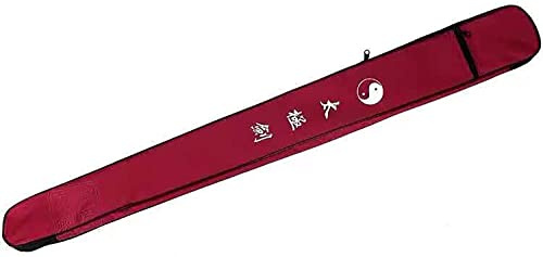Jausflora Sword Bag Fencing Bag Sword Bags,Carry Case for Bokken,Katana,Samurai Sword,100cm/105cm/110cm Length Sword Storage Bag Weapon Cover with Shoulder Strap-Red||105cm