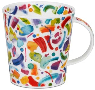 Dunoon Becher Cairngorm Mish Mash 0,48 l Fine Bone China Porzellan 480 ml Tasse Moderne Kaffeetasse mit farbenfrohem Design | Großes Fassungsvermögen | Hochwertige Qualität Spülmaschinenfest