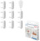 reer Protector de enchufes Suiza, 8 unidades, seguro para niños, extraíble solo con llave, uso universal y reutilizable, color blanco