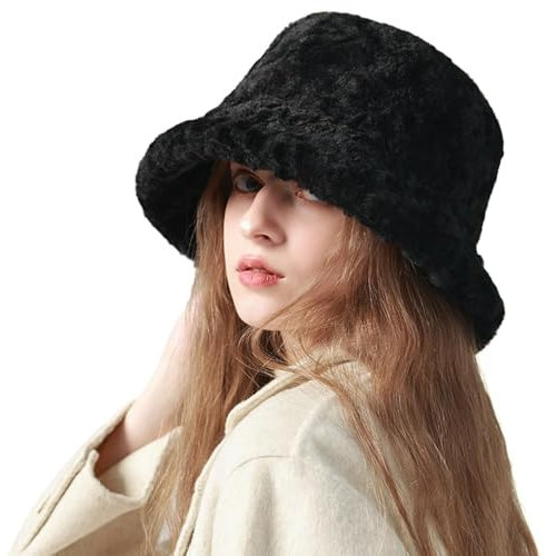Hat Damen Fischerhut Winter Bucket Hut Fischerhut Fluffy Eimer Hut Warmer Hut Winter Bucket Verdickt Warm