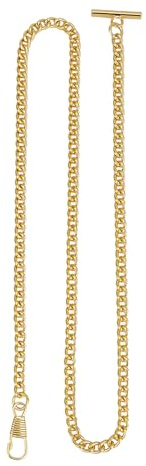 NICENEEDED Cadena para Reloj de Bolsillo, Cadena para Chaleco Albert con Barra En T, Cadena de Reloj de Metal Clásica de 26 Pulgada con Eslabones para Reloj de Bolsillo