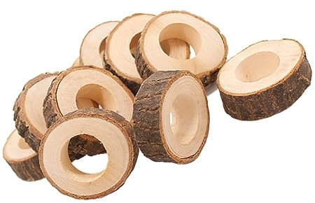 JEWEDECO 8stücke Holz Serviettenringe Natürliche Unbehandelte Holzringe Kreative Tischdekoration Für Hochzeiten Geburtstagsfeiern Und Projekte Robuste Und Langlebige Serviettenringe