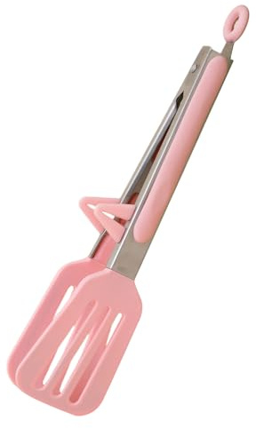 Pinzas de cocina de silicona de acero inoxidable de 22,8 cm y 30,5 cm, pinzas antiadherentes, pinzas de cocina para cocinar, freidora de aire, barbacoa, ensalada, rosa