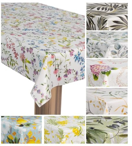 laro Wachstuch-Tischdecke Wachstischdecke Gartentischdecke, Muster:Blumen Mix Bunt, Größe:85x85
