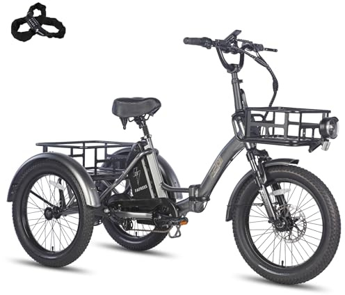 Fafrees F20 Mate E Bike Dreirad für Erwachsene Strassenzulassung [ Offiziell ] Damen Ebike Herren 180kg, Fat Elektrofahrrad 48V, Elektro Fahrrad 3 Räder für Senioren, elektrisch 3 Rad Fahrrad faltbar