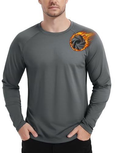 TACVASEN Camiseta Térmica para Hombre con Forro Polar Interior