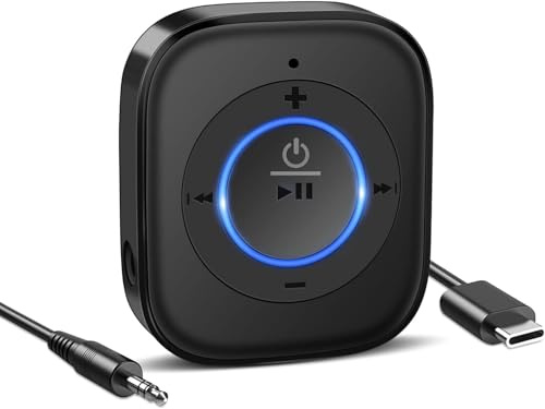 BANIGIPA Bluetooth 5.3-Empfänger für Heimstereoanlagen, kabelloser Audioadapter für Autos mit Alten Lautsprechern mit 3,5-mm-Cinch-Buchse, integriertem Mikrofon, Freisprechfunktion, Dual-Verbindung