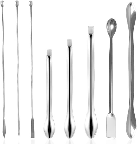 8 Piezas De Espátulas De Laboratorio, Cucharas Micro, Cucharas De Laboratorio Micro, Espátulas De Acero Inoxidable 304 Para Polvos Y Geles, Tapón De Llenado