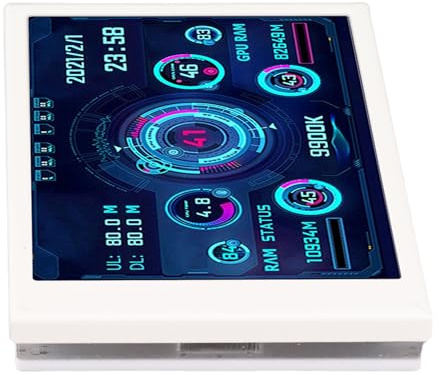 Ejoyous Monitor Temperatura Computer USB Tipo C, Schermo LCD con Monitoraggio dello Stato della CPU e della GPU in Tempo Reale per Utenti PC (WHITE)