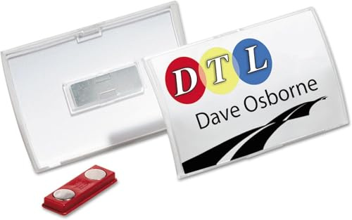 Durable Click Fold Namnskylt med Magnet, 10 stycken, transparent, 821519 | Konvex design, 54x90 mm, slitstark polypropylen, klickmekanism för snabbt byte av instickskort, Made in Germany