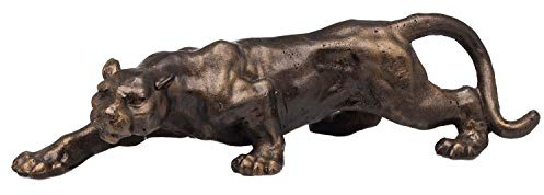 Figur Raubtier Panther Raubkatze Skulptur Eisen in Bronze Optik sculpture