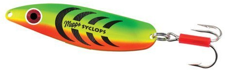 Mepps Syclops Spoons Size: 3 (1 oz., 3 1/2); Color: Hot Fire Tiger (HFT) by SHELDON'S INC/MEPPS