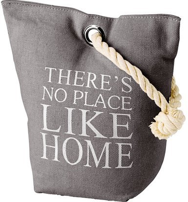 Lilienburg Türstopper schwer 2 kg Stoff Sack Grau Vintage Seil Theres No Place Like Home  (Grau 1)
