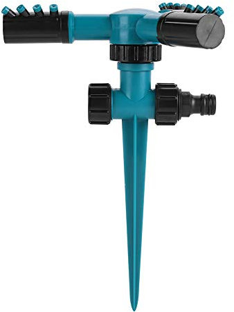 TOPINCN Adjustable Automatic 360° Rotating Garden Lawn Water Sprinklers 3 Arms Watering Irrigation System