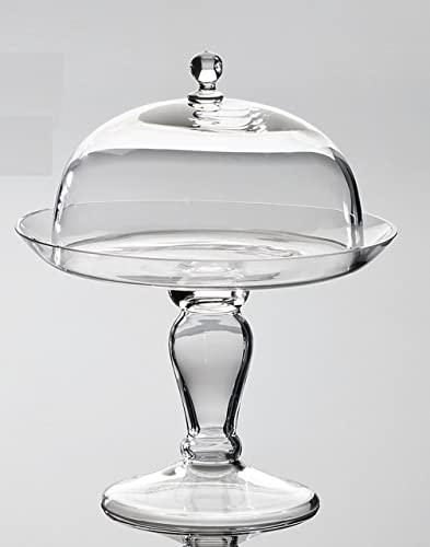SWEET HOME Alzata Rotonda in Vetro Trasparente per dolci e frutta con Cupola in Vetro Trasparente cod.AC11751LU cm 29h diam.23,5 by Varotto & Co.